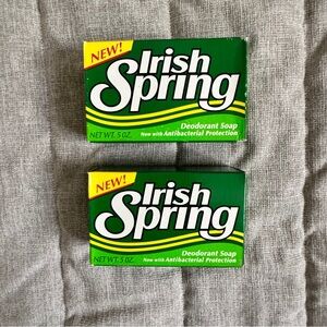 Lot of 2 VINTAGE Irish Spring Deodorant Soap with Antibacterial Protection USA